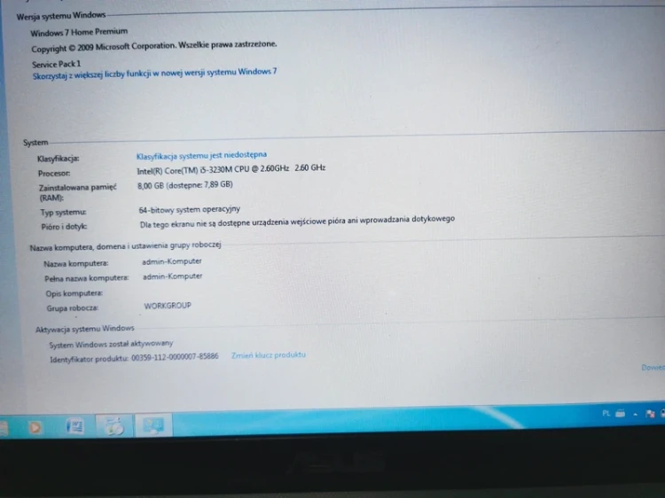 Laptop Notebook Asus X550V Windows 7 Office 2007